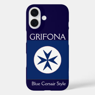 Coque Pour iPhone 16 Croix octogonale BLUE CORSAIR STYLE