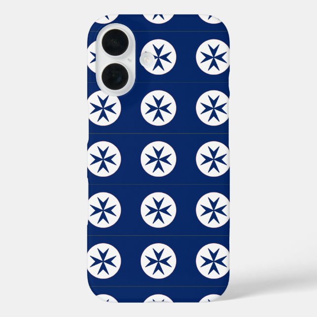 Coques Case-Mate iPhone Croix octogonale BLUE CORSAIR STYLE (Verso)
