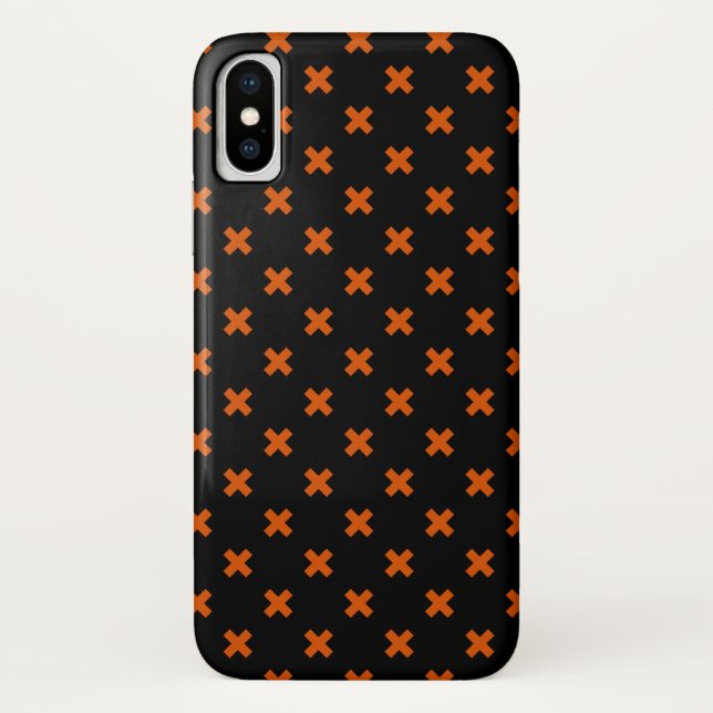 Coques Case-Mate iPhone Croix orange sur le noir (Dos)