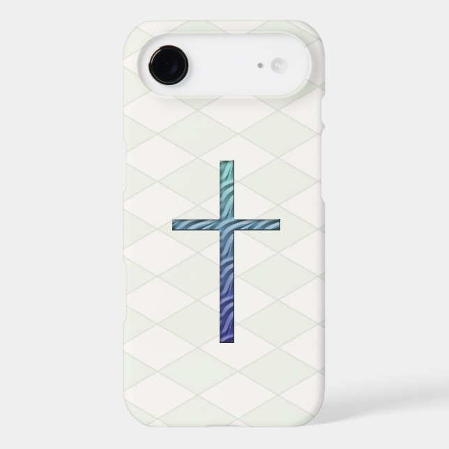 Coques Case-Mate iPhone Croix-Religieuse aux éclats bleus (Verso)