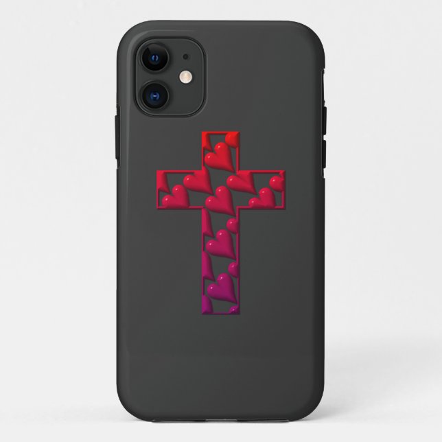 Coques Case-Mate iPhone Croix-Rouge remplie de coeurs (Dos)
