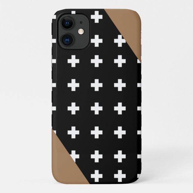 Coques Case-Mate iPhone Croix suisse - Croix noire et blanche - Accent Bro (Dos)