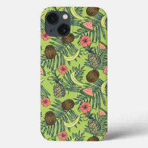 Etui iPhone Case-Mate Croquis de fruits tropicaux sur Motif vert