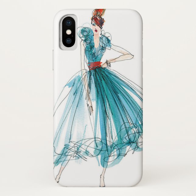 Coques Case-Mate iPhone Croquis de mode de couture d'Apple sauvage | Haute (Dos)