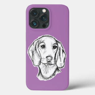 Case-Mate iPhone Case croquis de teckel dessiné à la main en noir et bla