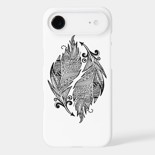 Coques Case-Mate iPhone Croquis inspiré des plumes (Verso)