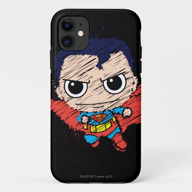 Coques Case-Mate iPhone Croquis Mini Superman (Dos)