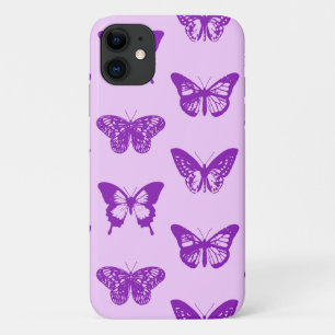 Coques Pour iPhone Croquis papillon, rose orchidée et violet