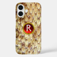 CROTALUS Peau de serpent imprimé rouge rubis Gem M