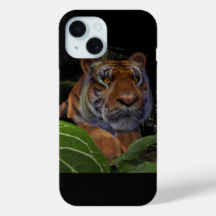Coque Pour iPhone 15 Crouching des tigres dans la jungle
