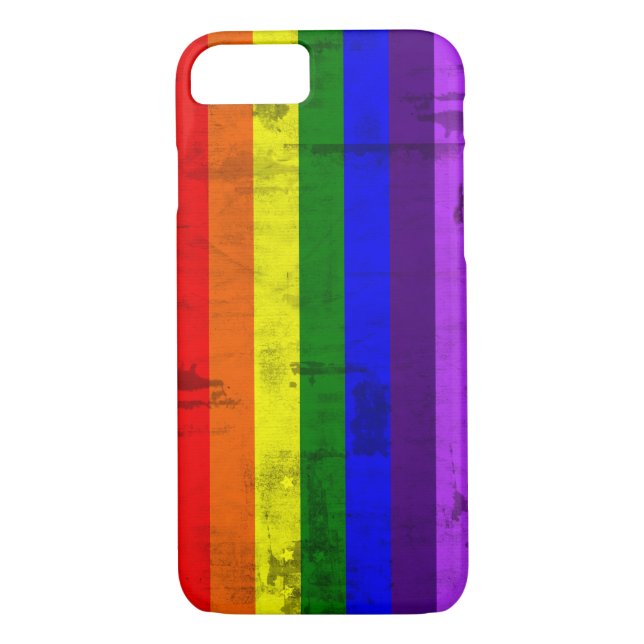 Coques Case-Mate iPhone Cru de drapeau d'arc-en-ciel (Dos)