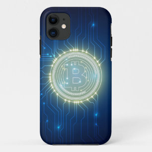 Case-Mate iPhone Case Cryptomonnaie Bitcoin Or numérique bleu