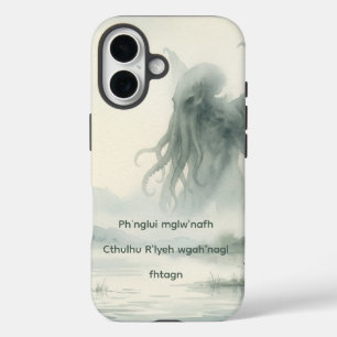 Coque Pour iPhone 16 Cthulhu Rêveur Aquarelle Lovecraft