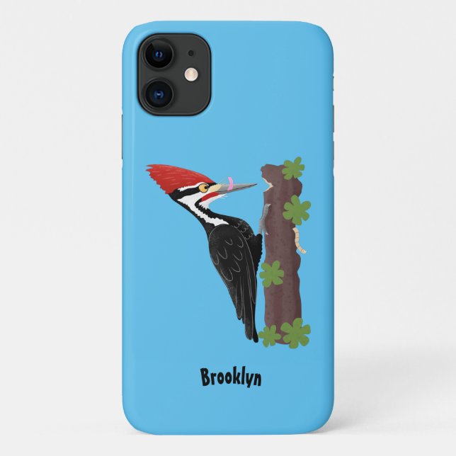 Coques Case-Mate iPhone Cue drôle Pileated woodpecker dessin d'illustratio (Dos)