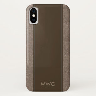 Case-Mate iPhone Case Cuir masculin de brun de minimaliste décoré d'un