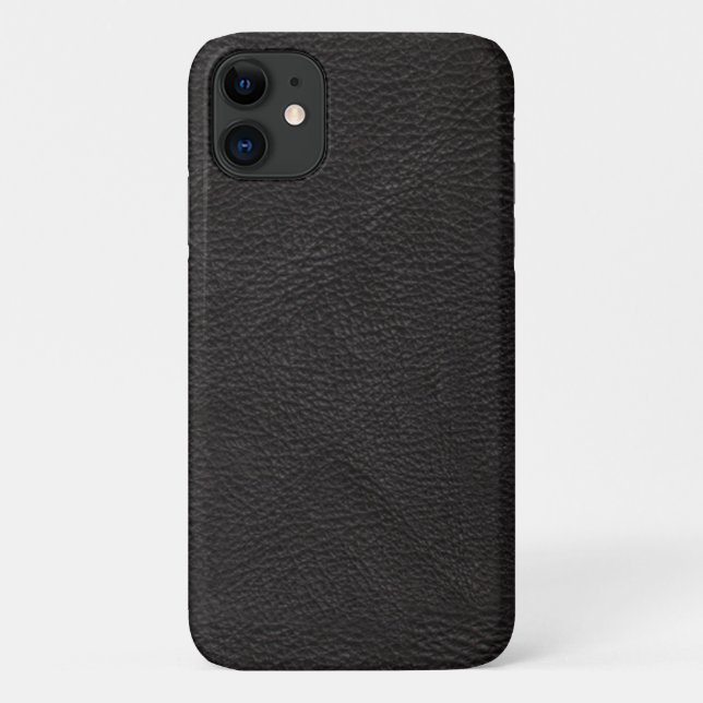 Coques Case-Mate iPhone Cuir Noir Élégant Avec Texture (Dos)