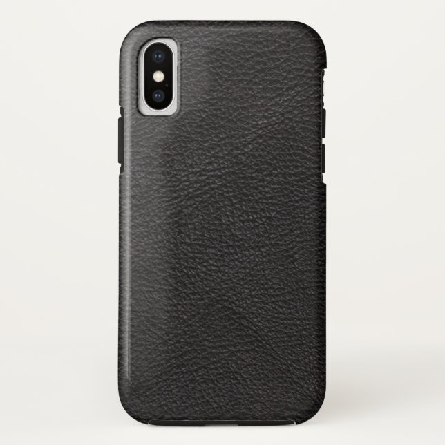 Coques Case-Mate iPhone Cuir noir texturé (Dos)