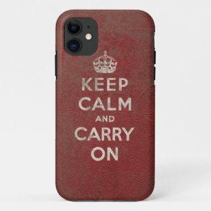 Coque iPhone 11 Cuir rouge vintage