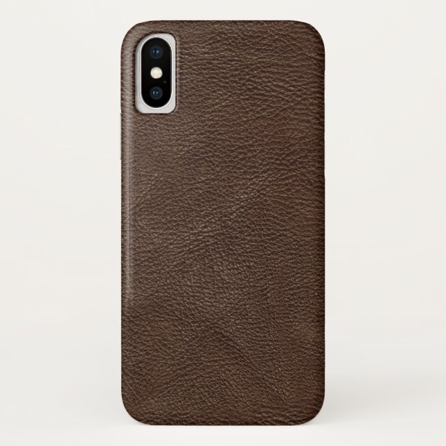 Coques Case-Mate iPhone Cuir texturé Brown (Dos)