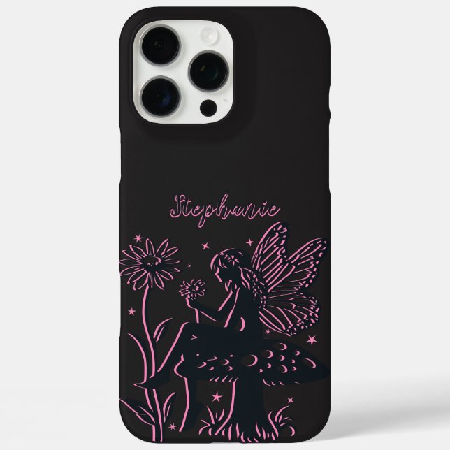 Coques Case-Mate iPhone Cuisine Fairy Champagne et Fleur Noir & Rose (Verso)