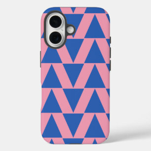 Coque Pour iPhone 16 Cuisine moderne Motif géométrique rose Cobalt bleu