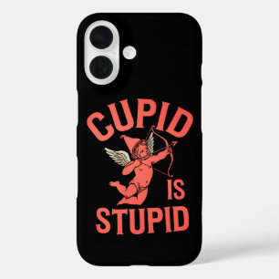 Coque Pour iPhone 16 Cupid est stupide drôle de la Saint-Valentin