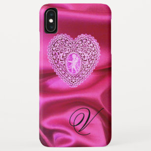 COQUE Case-Mate POUR iPhone CUPID LACE COEUR SOIE ROSE FUCHSIA CLOS MONOGRAMME