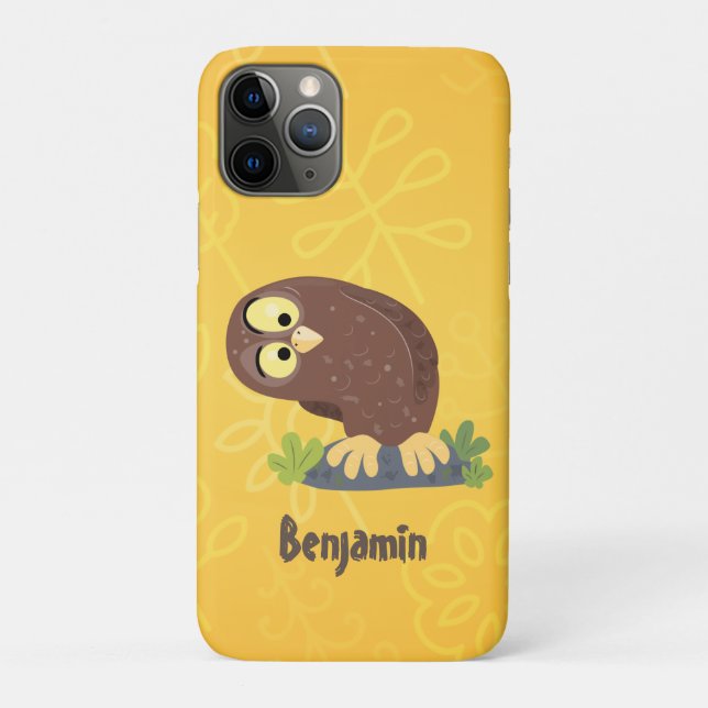 Coques Case-Mate iPhone Curieux et drôle dessin animé de chouette brune (Dos)
