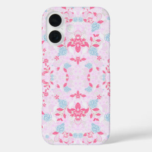 Coque Pour iPhone 16 Curieux motif floral pastel coloré