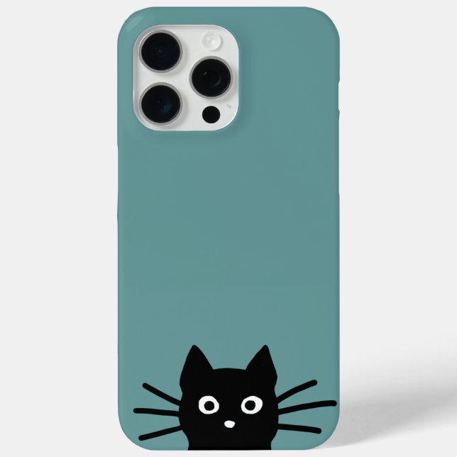 Coques Case-Mate iPhone Curieux Peeking Black Kitty Chat Cool Amoureux des (Verso)