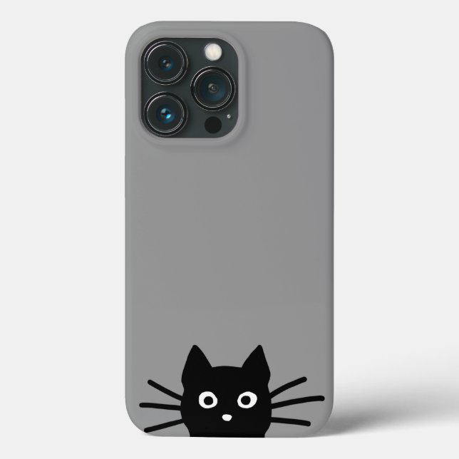 Coques Case-Mate iPhone Curieux Peeking Black Kitty Chat Cool Amoureux des (Verso)