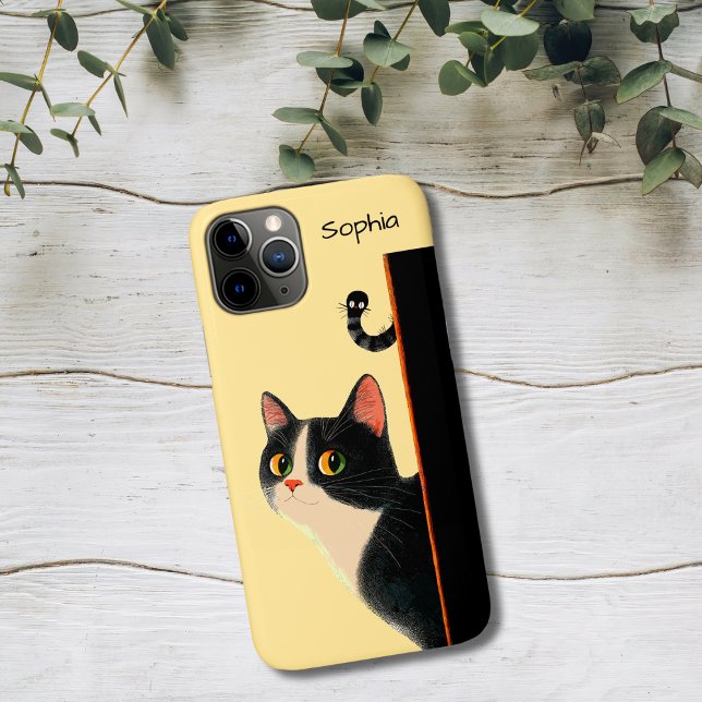Coques Case-Mate iPhone Curious Cat and Sneaky Worm (Créateur téléchargé)