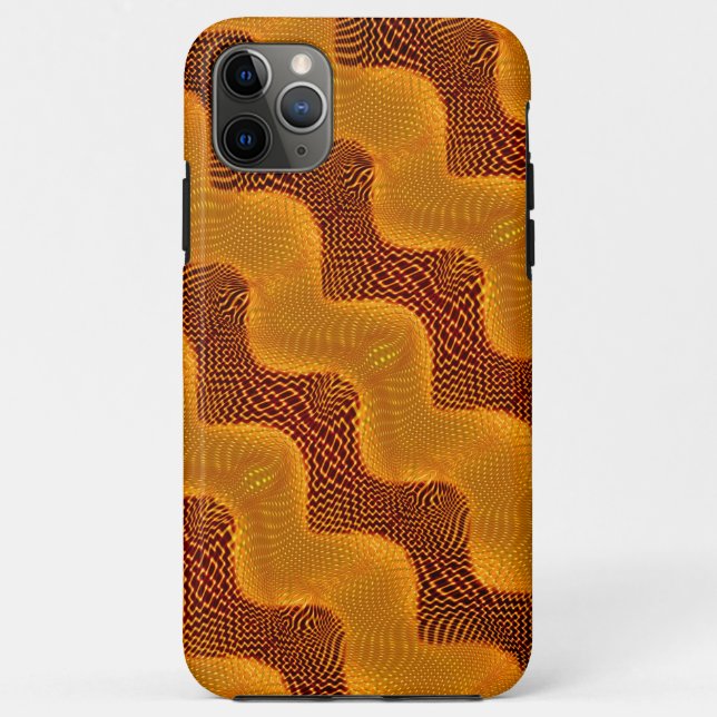 Coques Case-Mate iPhone Curva laranja e pontos dourados sobre fundo (Dos)