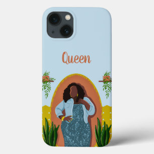 Case-Mate iPhone Case Curvy, Femme noire, Plantes domestiques, moutarde