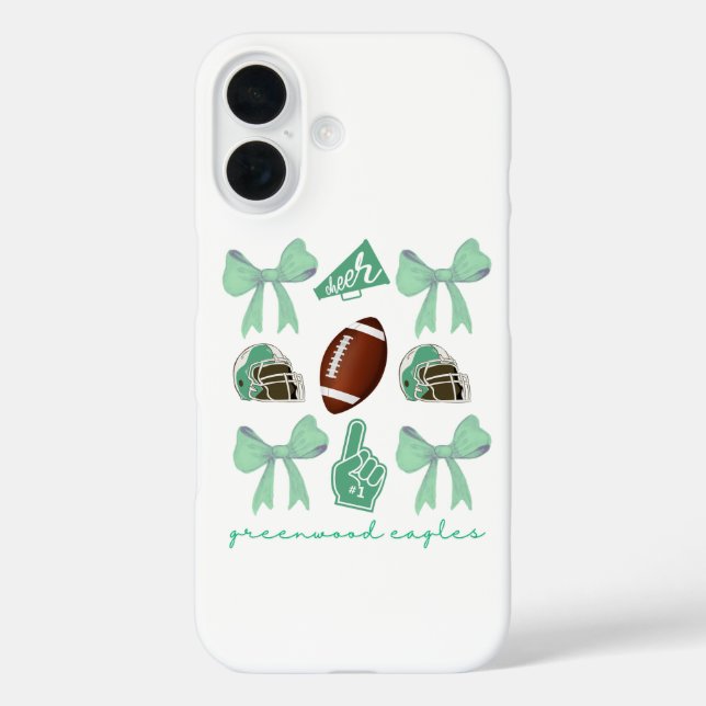 Coques Case-Mate iPhone Custom Football Bow Custom School, (Verso)
