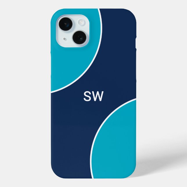 Coques Case-Mate iPhone Custom Modern Blue Minimalist (Verso)