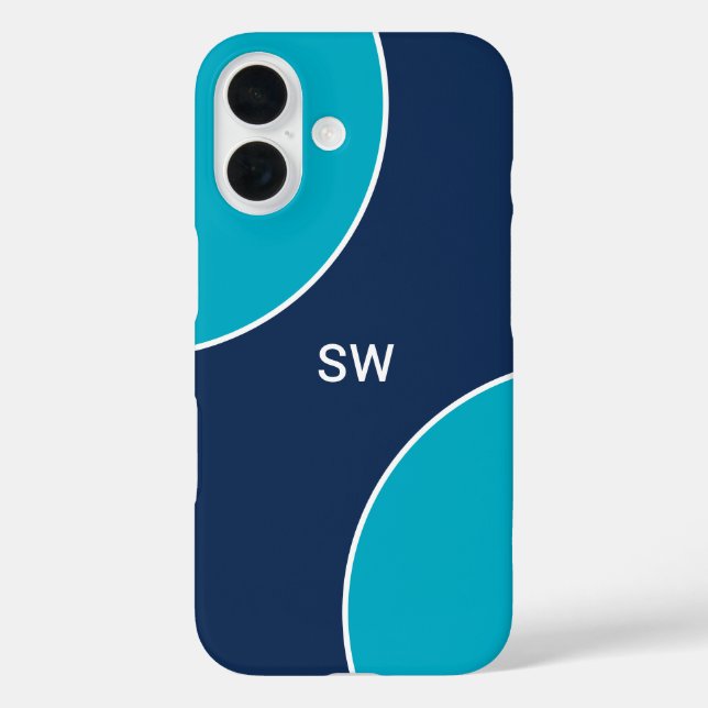 Coques Case-Mate iPhone Custom Modern Blue Minimalist (Verso)