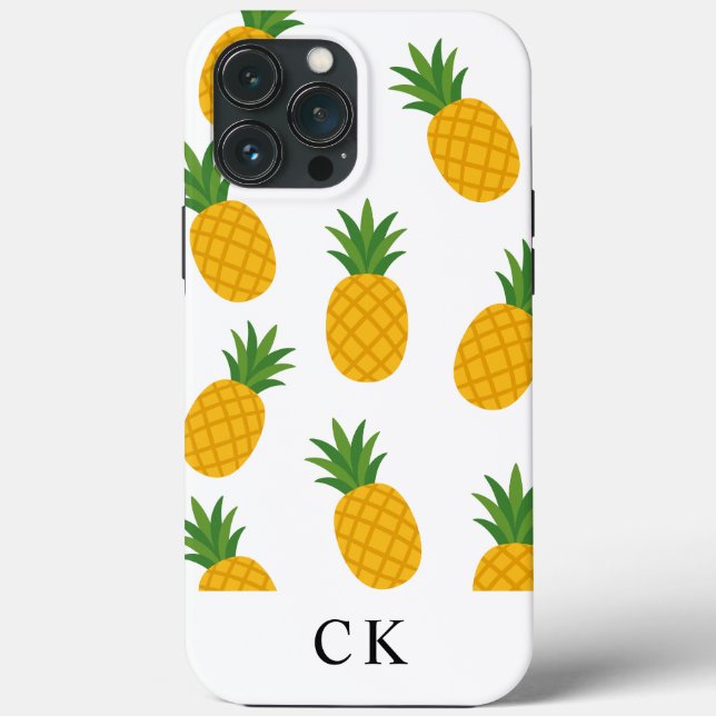 Coques Case-Mate iPhone Custom Monogram Pineapple Case-Mate iPhone Case (Verso)