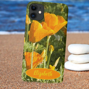 Case-Mate iPhone Case Custom Name California Poppy Flower Texture