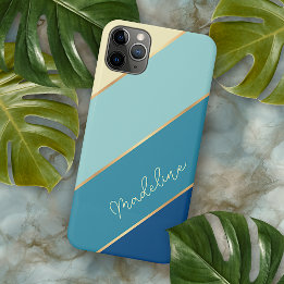 Case-Mate iPhone Case Custom Seafoam Blue Turquoise Aqua Turquoise Strip