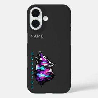 Coque Pour iPhone 16 Custom User ID Override Wolf Cyberpunk iPhone 16 C