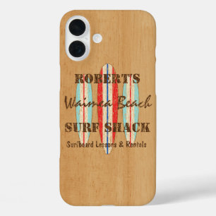 Coques iPhone 16 Plus Customise des signes surf Monogramme Hawaiian Surf