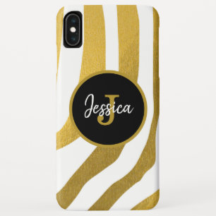 Case-Mate iPhone Case Customisé Faux Gold Zebra Print Stripes Motif