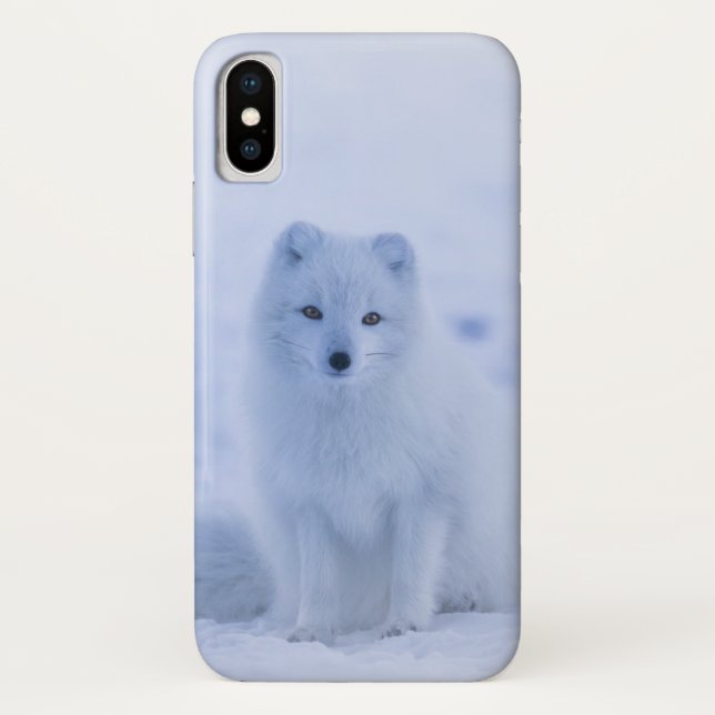 Coques Case-Mate iPhone Cute Arctic Fox sur Snowy Winter Arrière - plan (Dos)