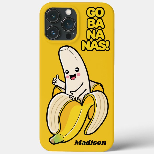 Coques Case-Mate iPhone Cute bananes personnalisés de nom de téléphone (Verso)