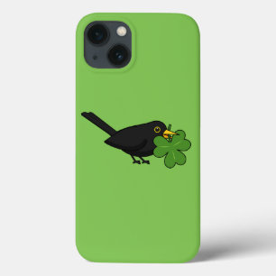 Case-Mate iPhone Case Cute Blackbird avec Shamrock Clover Carton