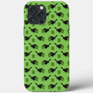 Case-Mate iPhone Case Cute Blackbird avec Shamrock Clover Carton