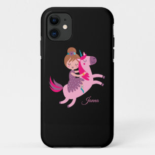 Case-Mate iPhone Case Cute Blondie Haired Girl équitation sur une licorn