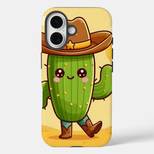 Coques Case-Mate iPhone Cute Cactus avec Casquette Cowboy (Verso)