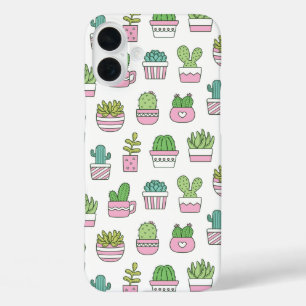 Coques iPhone 16 Plus Cute Cactus Succulents Plante Doodles Motif